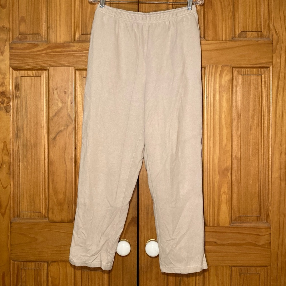 EUC Classic Elements Petite Vintage 80s 90s Pull On Fleece Pants Tan Size MP